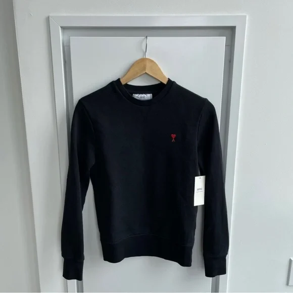 ♥️ami alexandre mattitussi black crew neck sweater - Picture 3 of 5